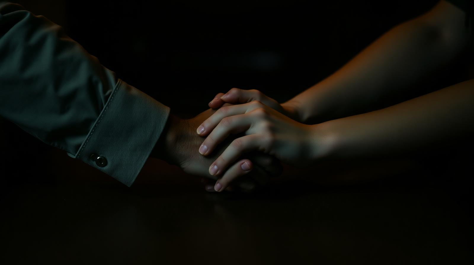 Family hands clasped together — an intervention is an act of love